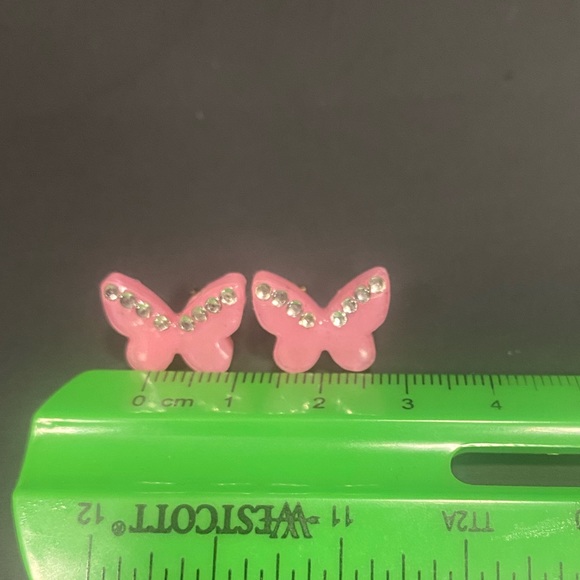 Pink Butterfly with resin and rhinestone - Picture 1 of 3